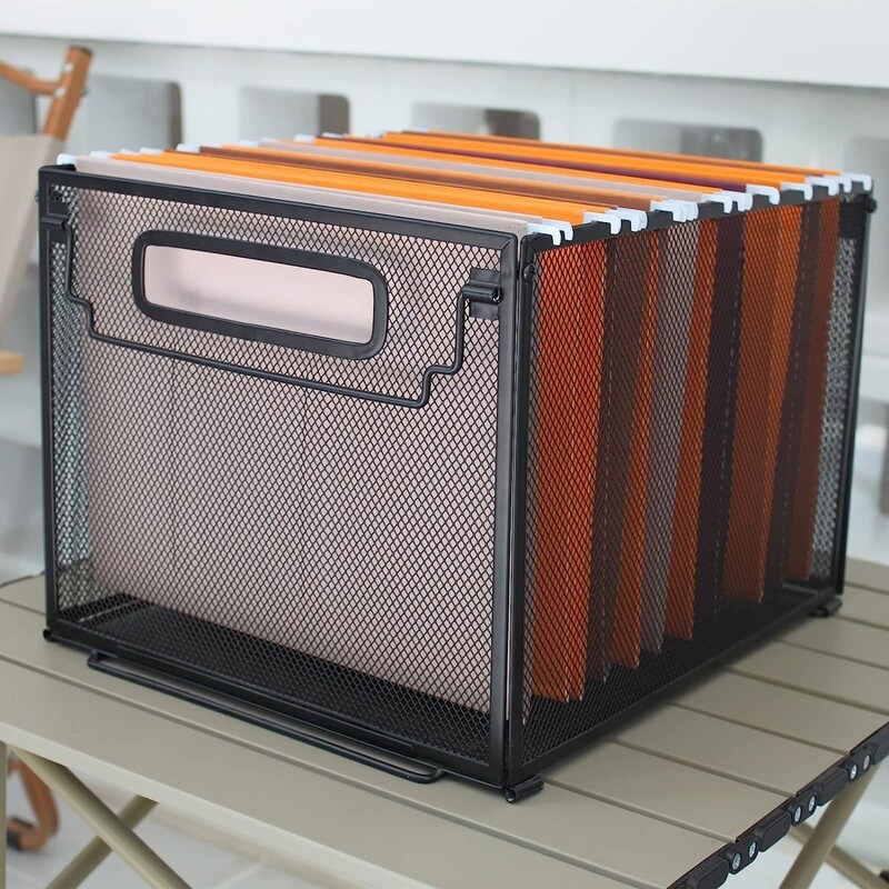 Metal File Holder Filing Box Black