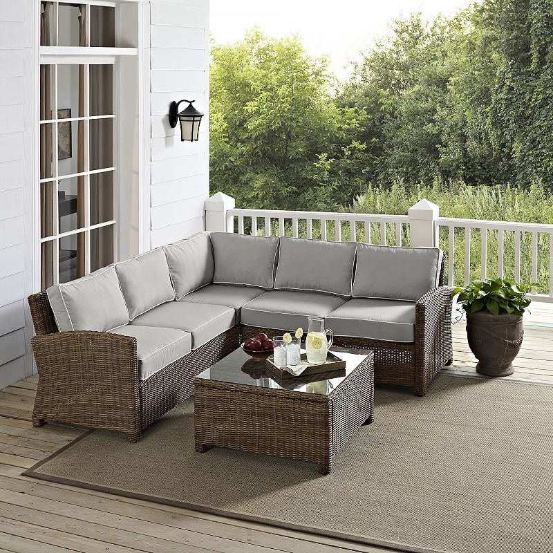 Crosley Bradenton Outdoor Wicker Sectional 4-pc. Set