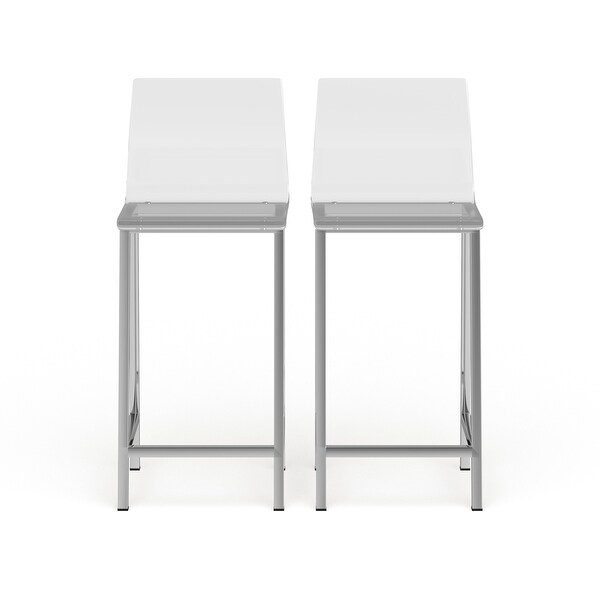 Pure Decor Clear Acrylic Counter Stool- Set of 2