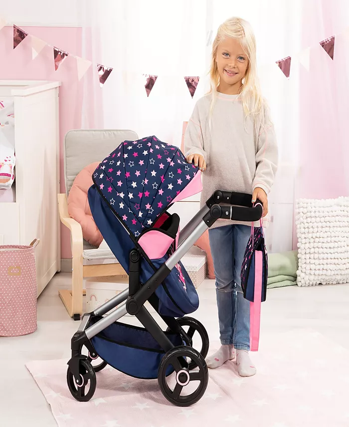 Bayer Design Dolls Blue  Pink  Stars Pram Xeo