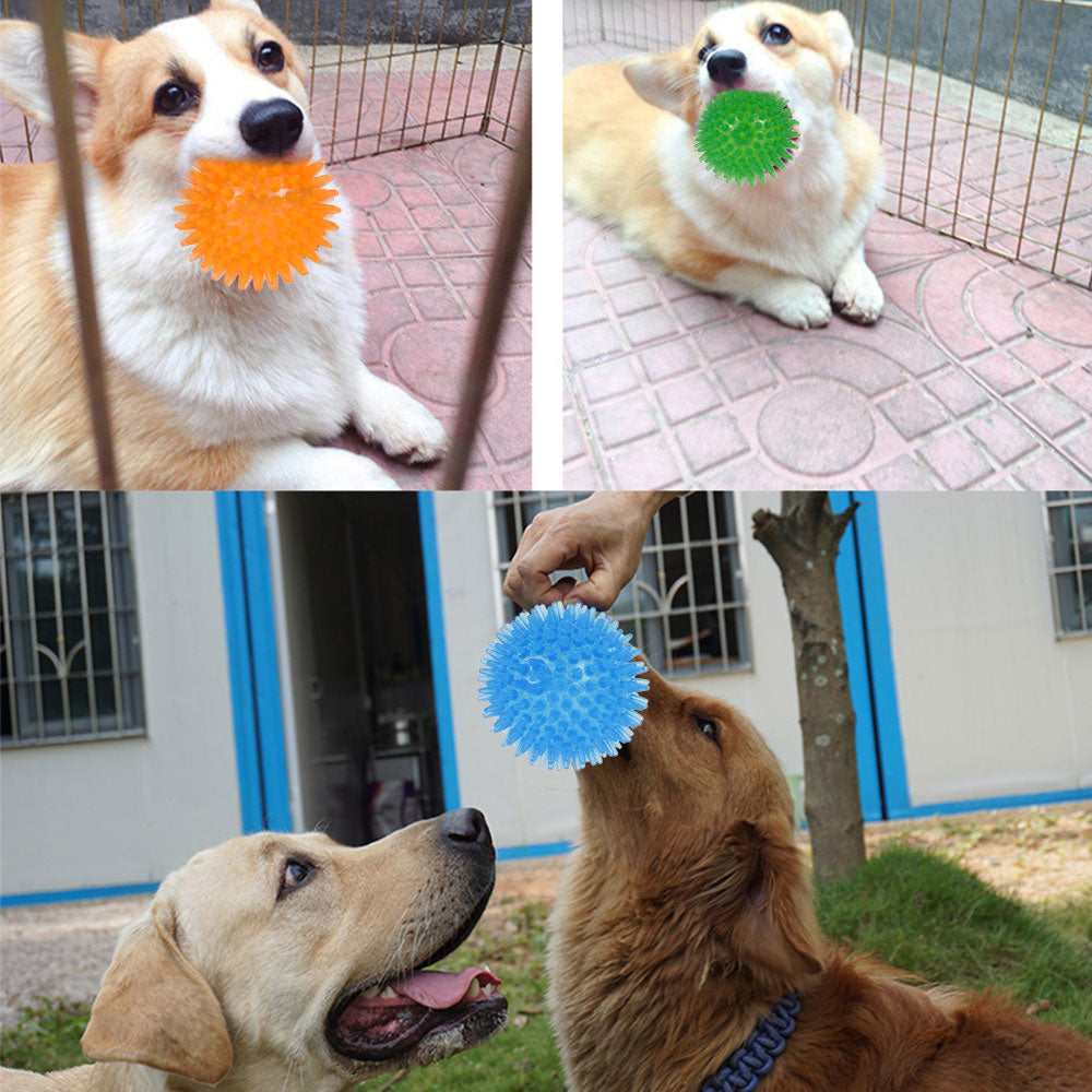 HOTBEST 3Pcs Dogs Chew Spiky Ball Soft TPR Squeaky Dog Ball Toys Floatable Dog Pool Toy Reduce Anxiety Toss Fetch Toys for Boredom Teeth Cleaning Dog Chew Toys Interactie for Small and Medium Dogs