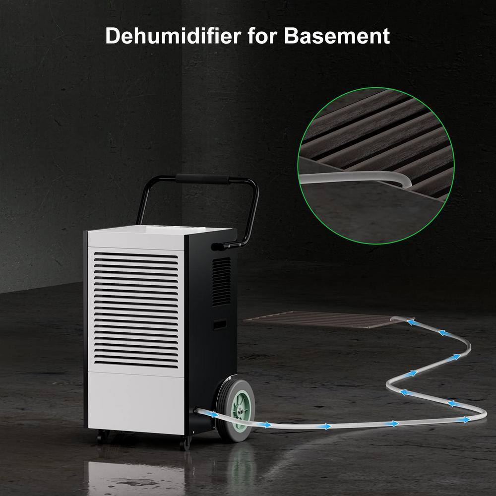 Zeus  Ruta 225 pt. 8000 sq. ft. Bucketless Commercial Dehumidifier in. Blacks with Drain Hose COMMER11271