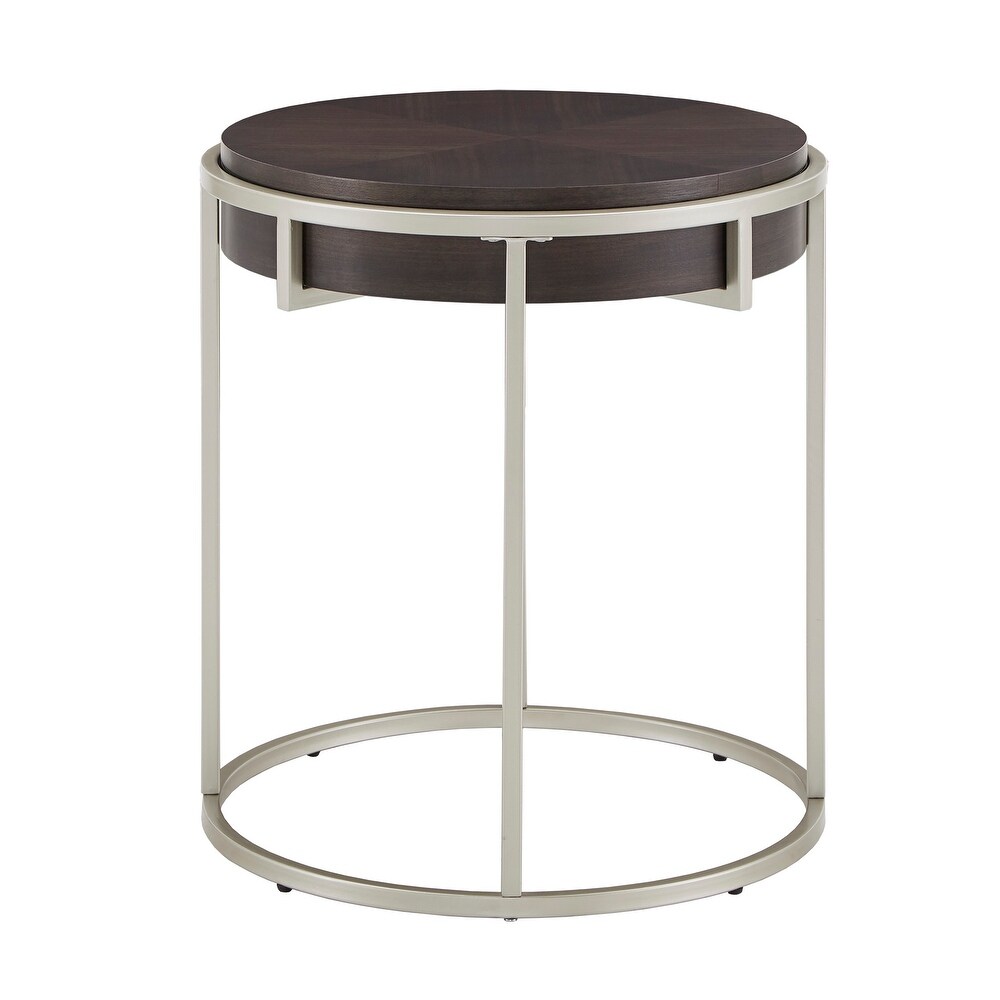 Cooke Round End Table with Metal Base from iNSPIRE Q Modern