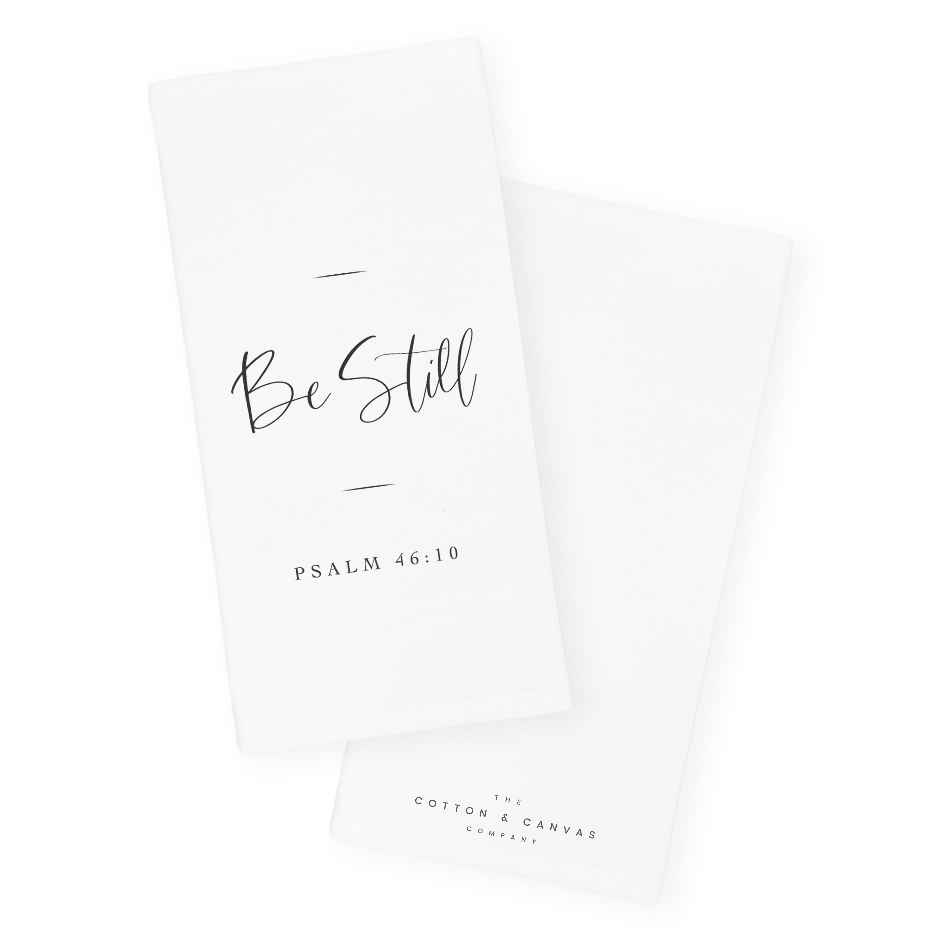 Be Still， Psalm 46:10 Cotton Canvas Scripture， Bible Kitchen Tea Towel