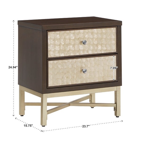 Corrianna Accent End Table with 2 Shell Front Drawers by iNSPIRE Q Bold