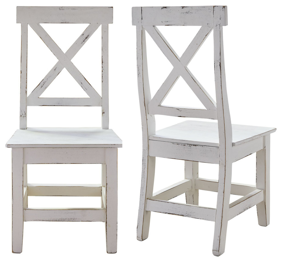 Picket House Furnishings Brixton Wooden Side Chair Set In White M.22170.SC   Farmhouse   Dining Chairs   by Picket House  Houzz