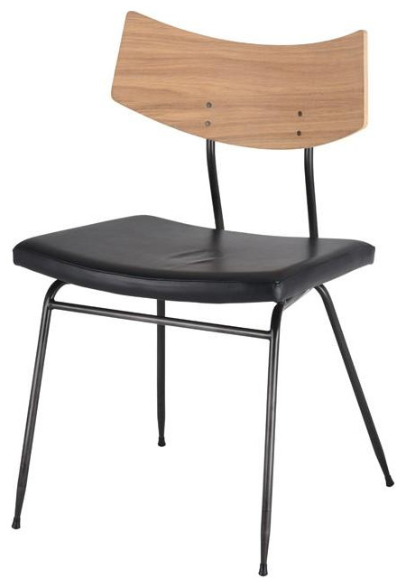 Soli Dining Chair Seared/Black Leather   Industrial   Dining Chairs   by Old Bones Co.  Studios  Houzz