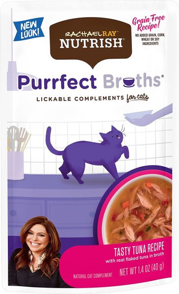 Rachael Ray Nutrish Purrfect Broths All Natural Grain-Free Tasty Tuna Recipe Cat Food Topper