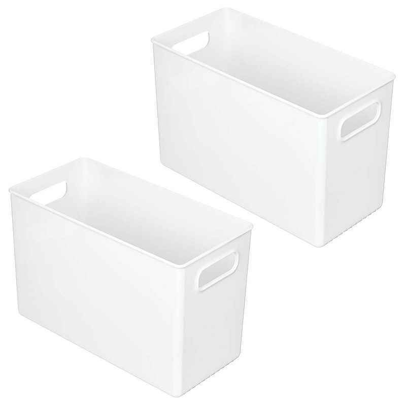 mDesign Storage Organizer Bin with Handles for Cube Furniture - 2 Pack