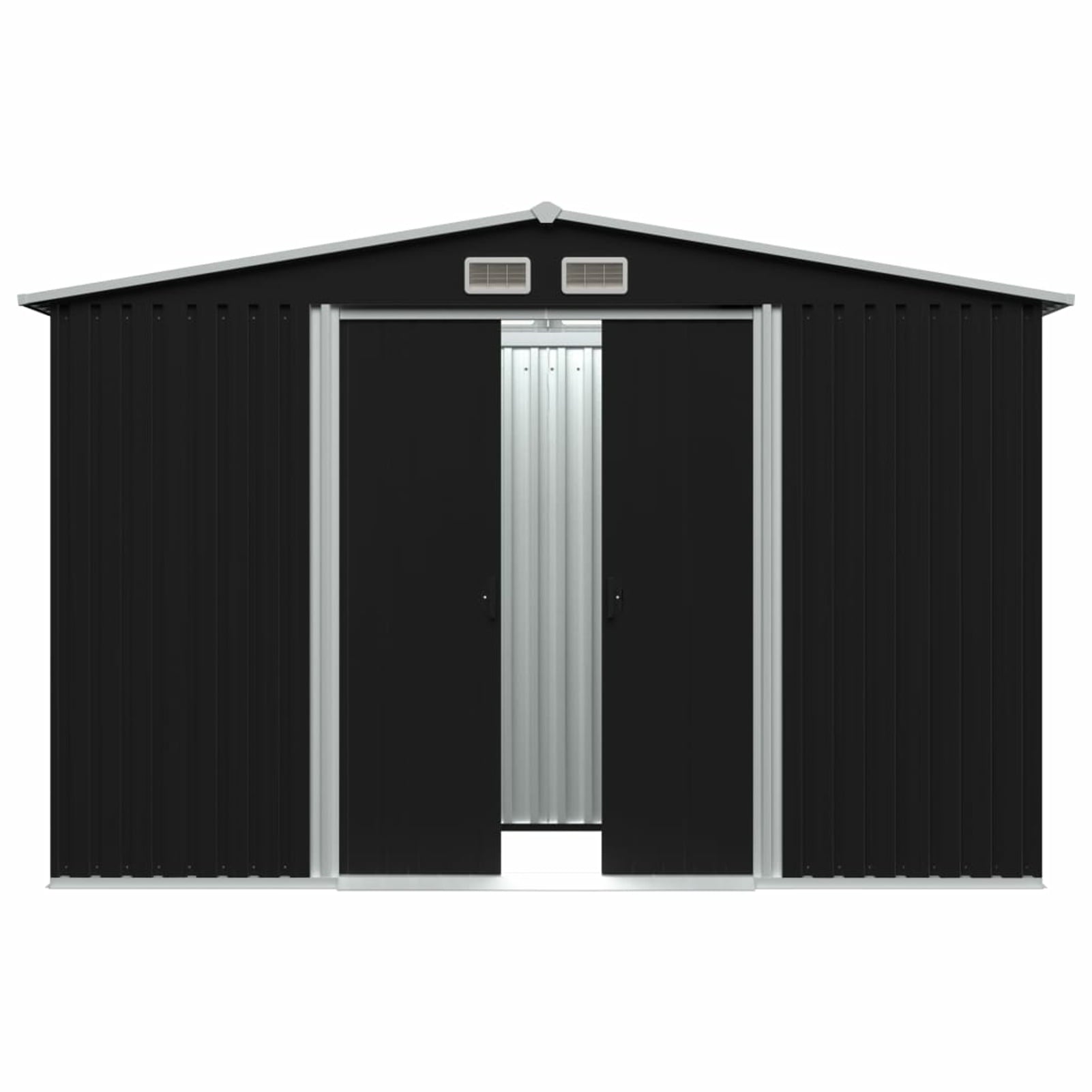 Lixada 6.73 x 8.43 ft. Garden Metal Storage Shed, Anthracite