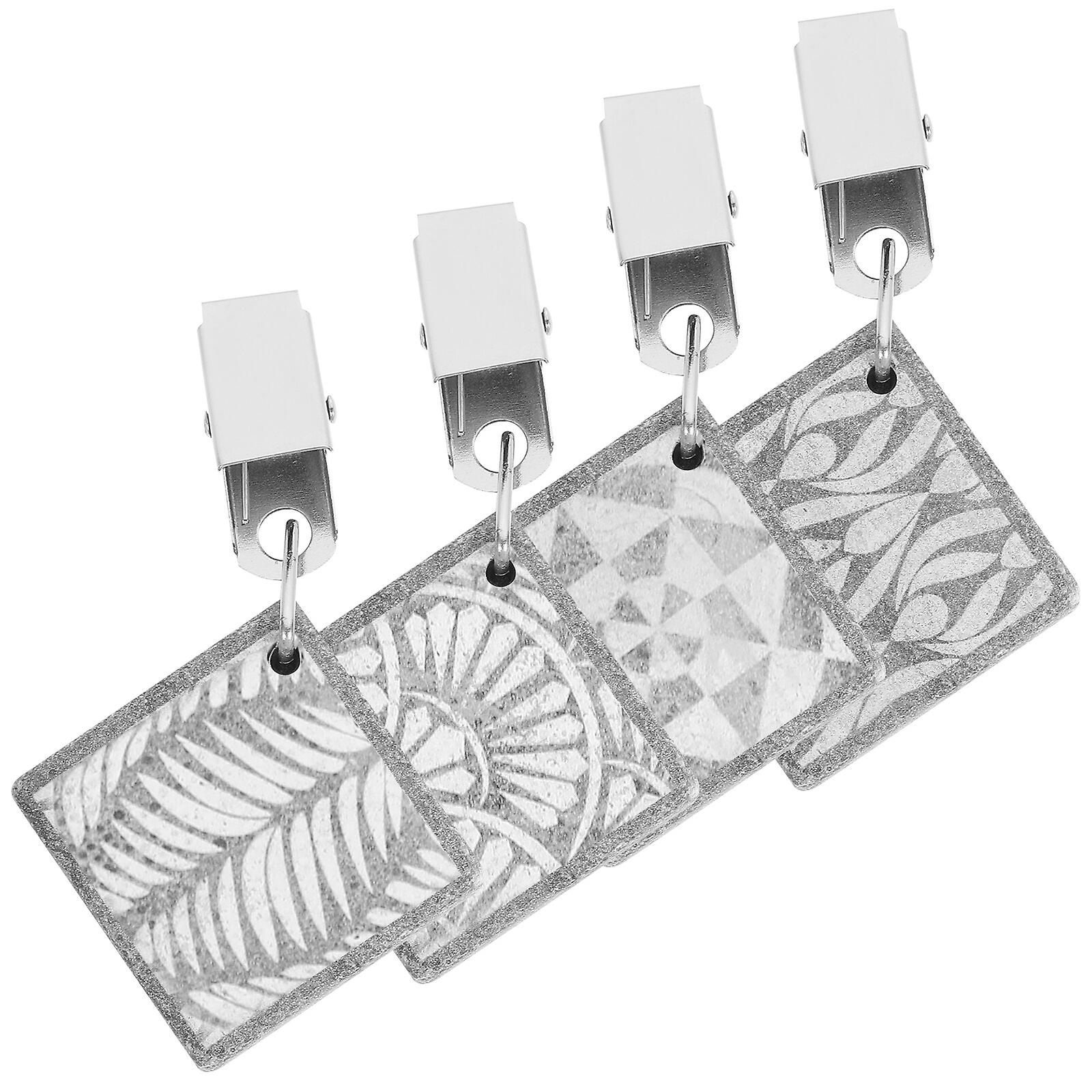 4pcs Tablecloth Weights Tablecloth Pendants Stone Table Covers Weights With Metal Clips