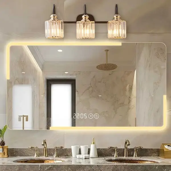 3 Lights Modern Wall Mounted Bathroom Over Mirror Light With Glass Lampshade - 23.13