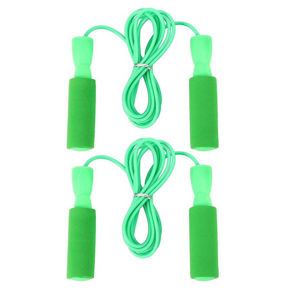 2pcs Adjustable Speed Skipping Rope Fitness Exercise Training Tools For Adult Studentsgreen