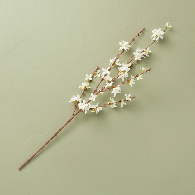 Faux Forsythia Flowering Branch With Magnolia