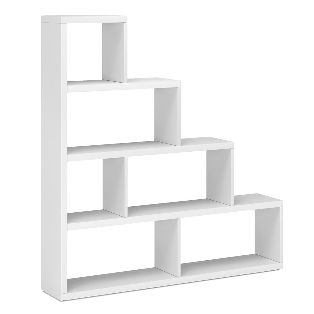 Costway 6 Cubes Ladder Shelf Freestanding Corner Bookshelf Storage