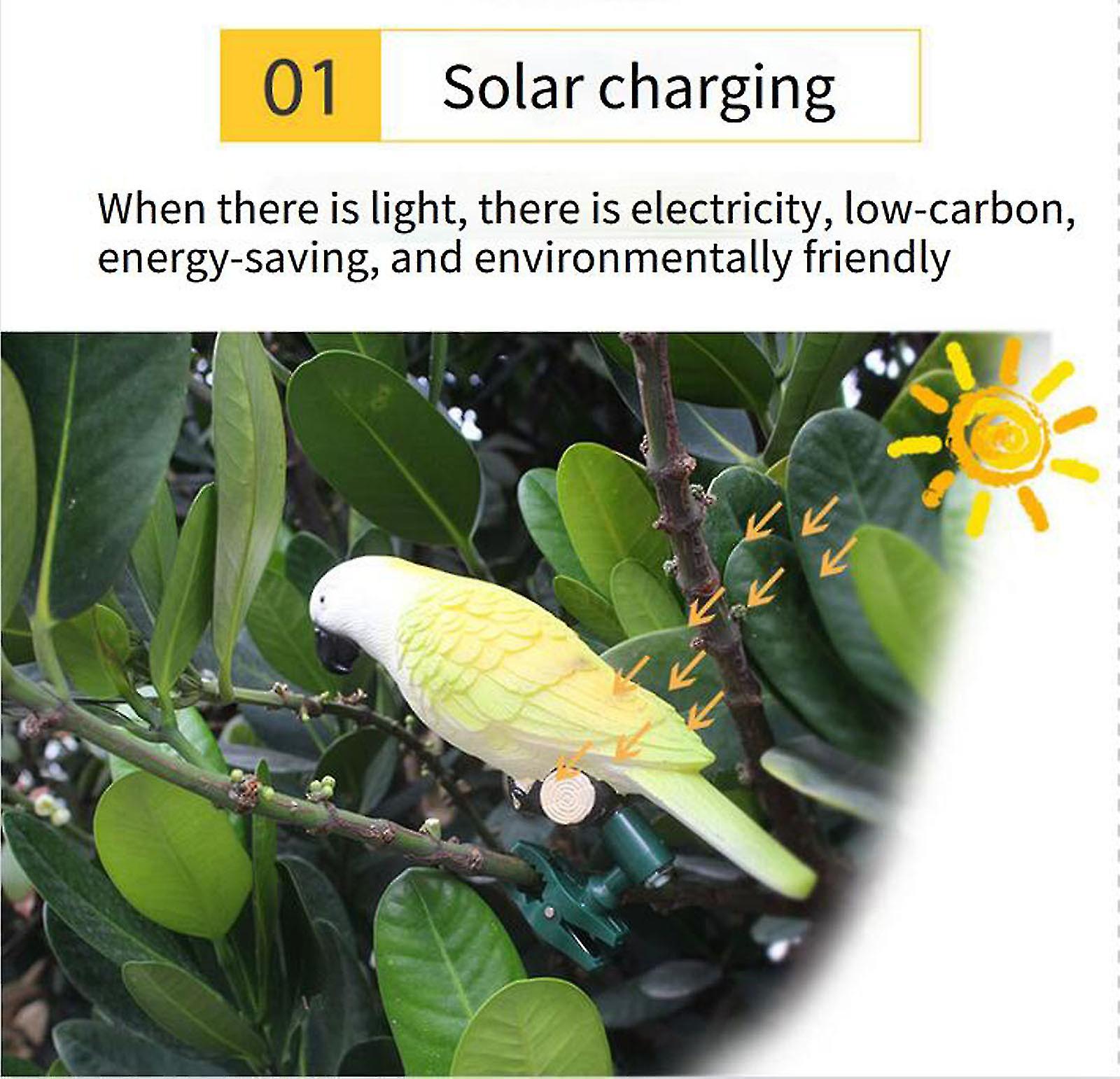 Solar Parrot Light Outdoor Decorative Light Clip Fixed Garden Light 4pcs