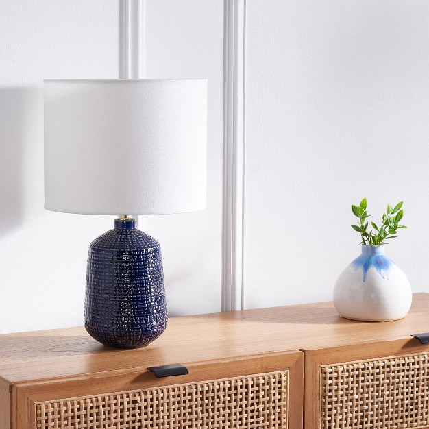 Orrick Table Lamp Navy Blue Safavieh