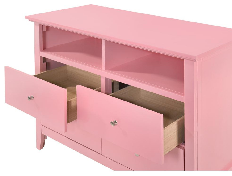 Hammond Pink 4 Drawer Chest of Drawers (42 in L. X 18 in W. X 36 in H.)   Contemporary   Entertainment Centers And Tv Stands   by Makers  Houzz