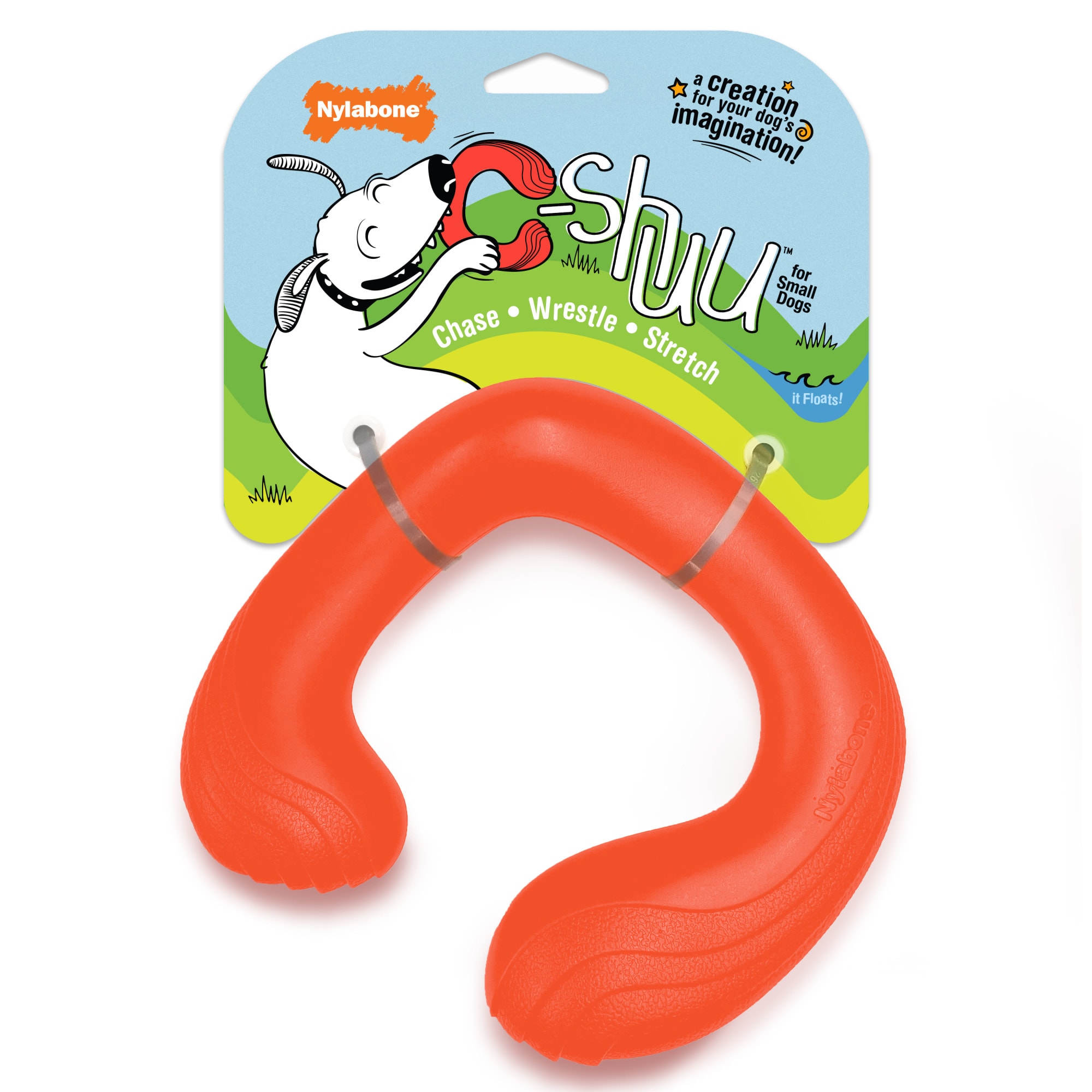 Nylabone Red Creative Play C-SHUU Interactive Dog Toys， Small