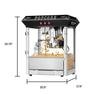 8 oz. Hot and Fresh Countertop Style in Black Popcorn Popper Machine-Makes Approx. 3 Gallons Per Batch 941194XLX