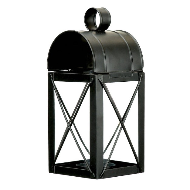 X 5 625 quot Tealight votive Iron glass Travis House Outdoor Lantern Candle Holder Black Powder Coat Finish Achla Designs