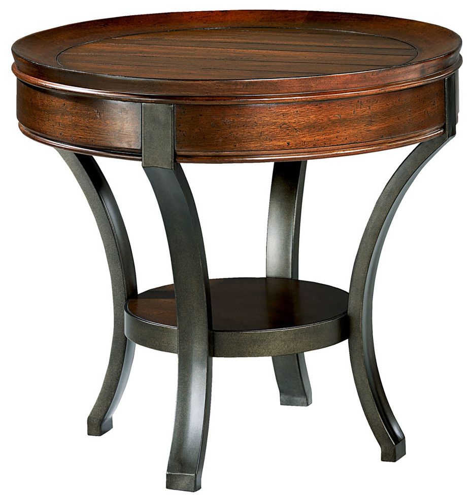 Emma Mason Signature Her Genn Round End Table in Brown   Industrial   Side Tables And End Tables   by Emma Mason  Houzz