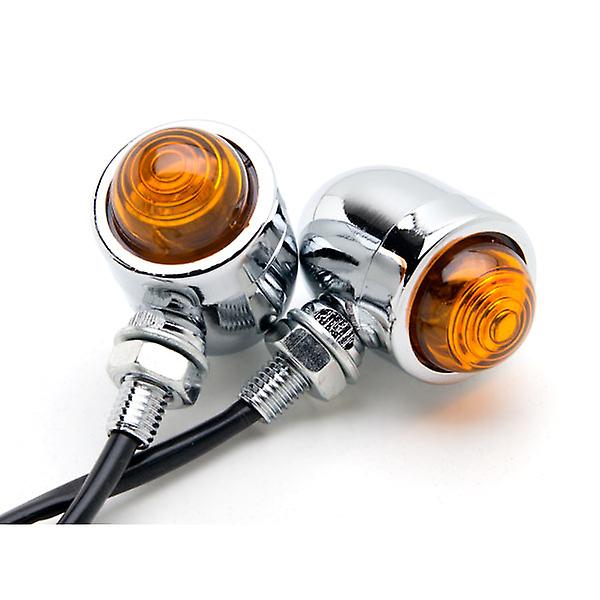 Motorcycle 2 pcs Chrome Amber Turn Signals Lights Compatible with Honda Reflex Sport 250