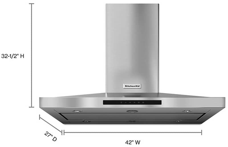 KitchenAid 42 Stainless Steel Island-Mount Canopy Hood