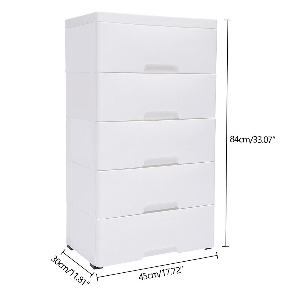 Storage Cabinet with 5 Drawers Nightstand Bedside Furniture