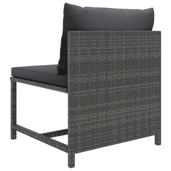 12 Piece Patio Lounge Set with Cushions Poly Rattan Gray - Overstock - 36364634