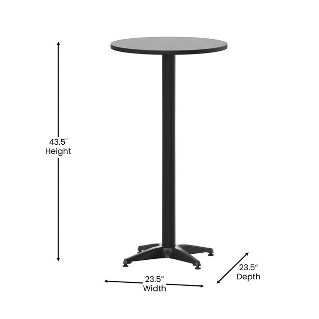 Round Aluminum Indoor outdoor Bar Height Table With Flip up Table