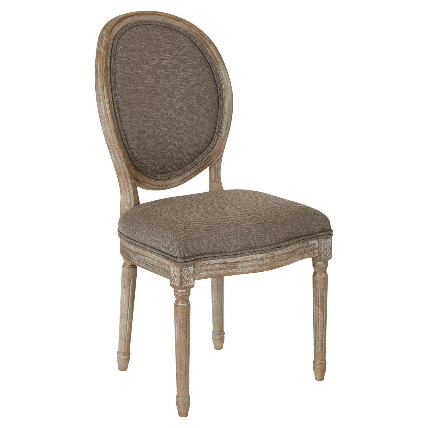 OSP Home Furnishings Lillian Oval Back Chair in Klein Otter Brushed Frame K/D