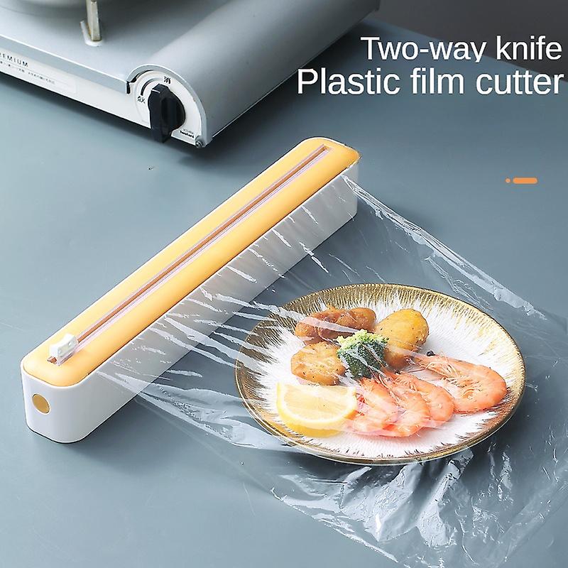 Cling Wrap Cutter Cling Film Storage Foil Dispenser Food Plastic Wrap Dispenser Aluminum Organizer Kitchen Cling Wrap Dispenser