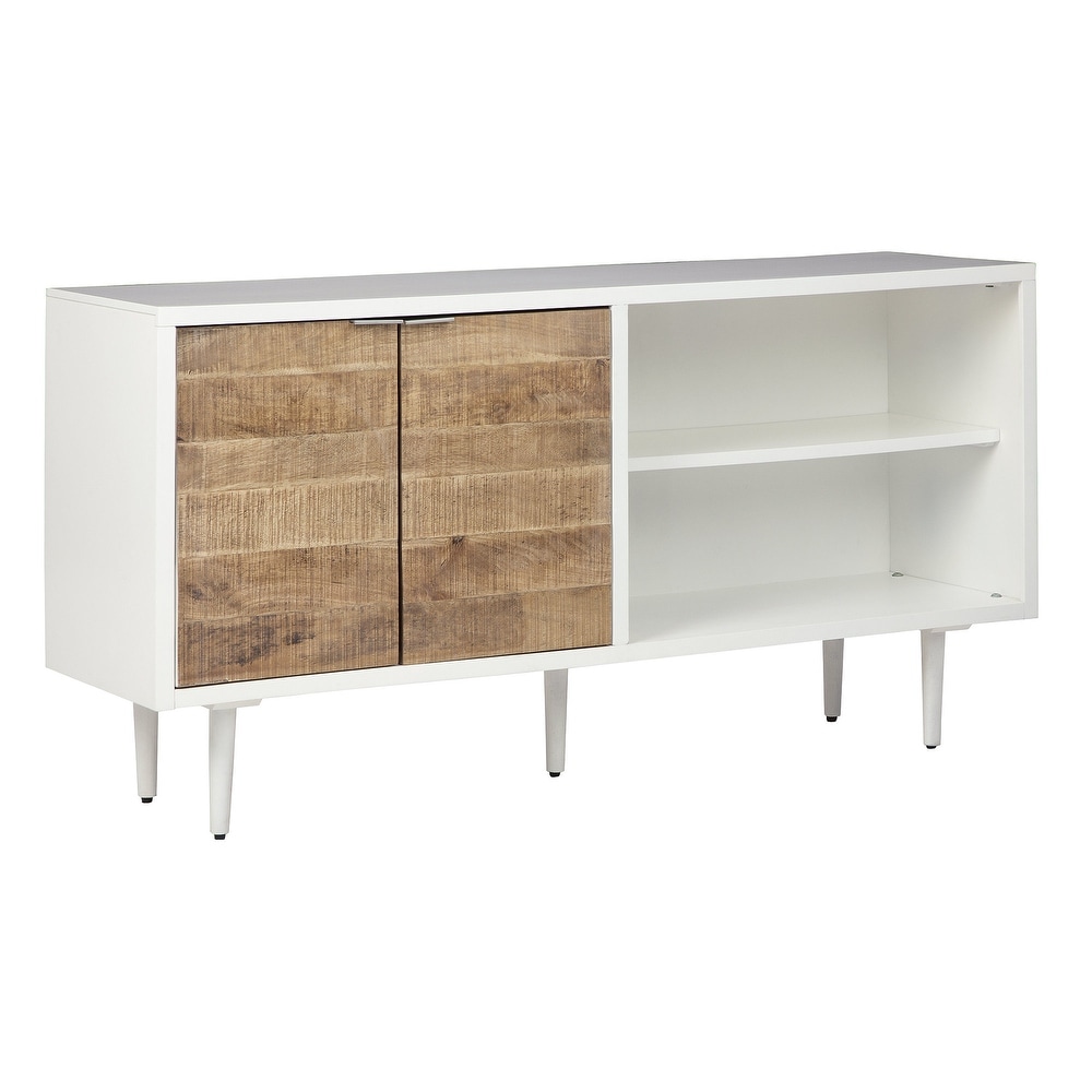 Shayland White/Brown Accent Cabinet   58 inch