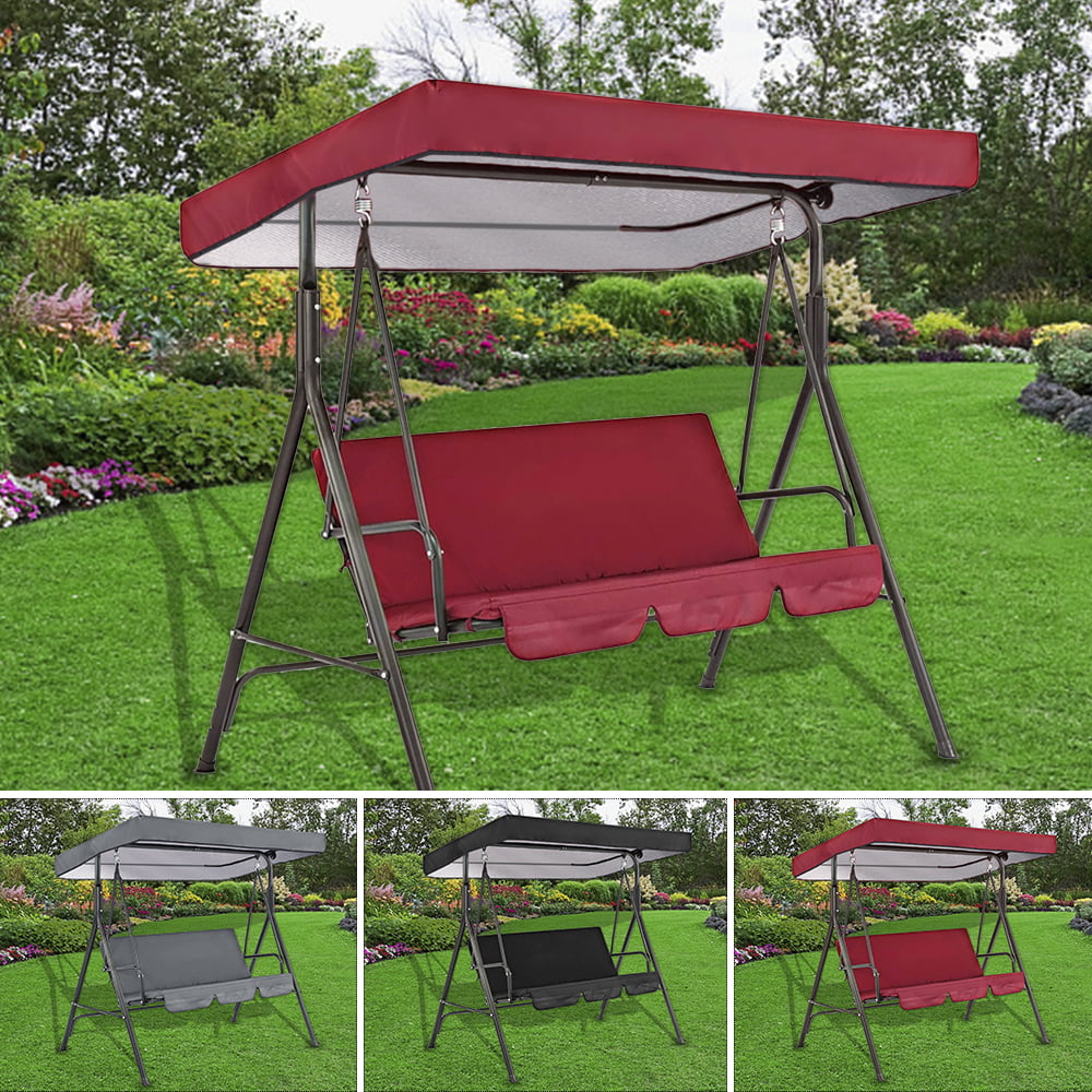 HOTBEST Garden Swing Seat Replacement Canopy,Swing Chair Cover, Waterproof 2 & 3 Seater Hammock Cover Top for Outdoor Patio Poolside, Balcony(no shelf)