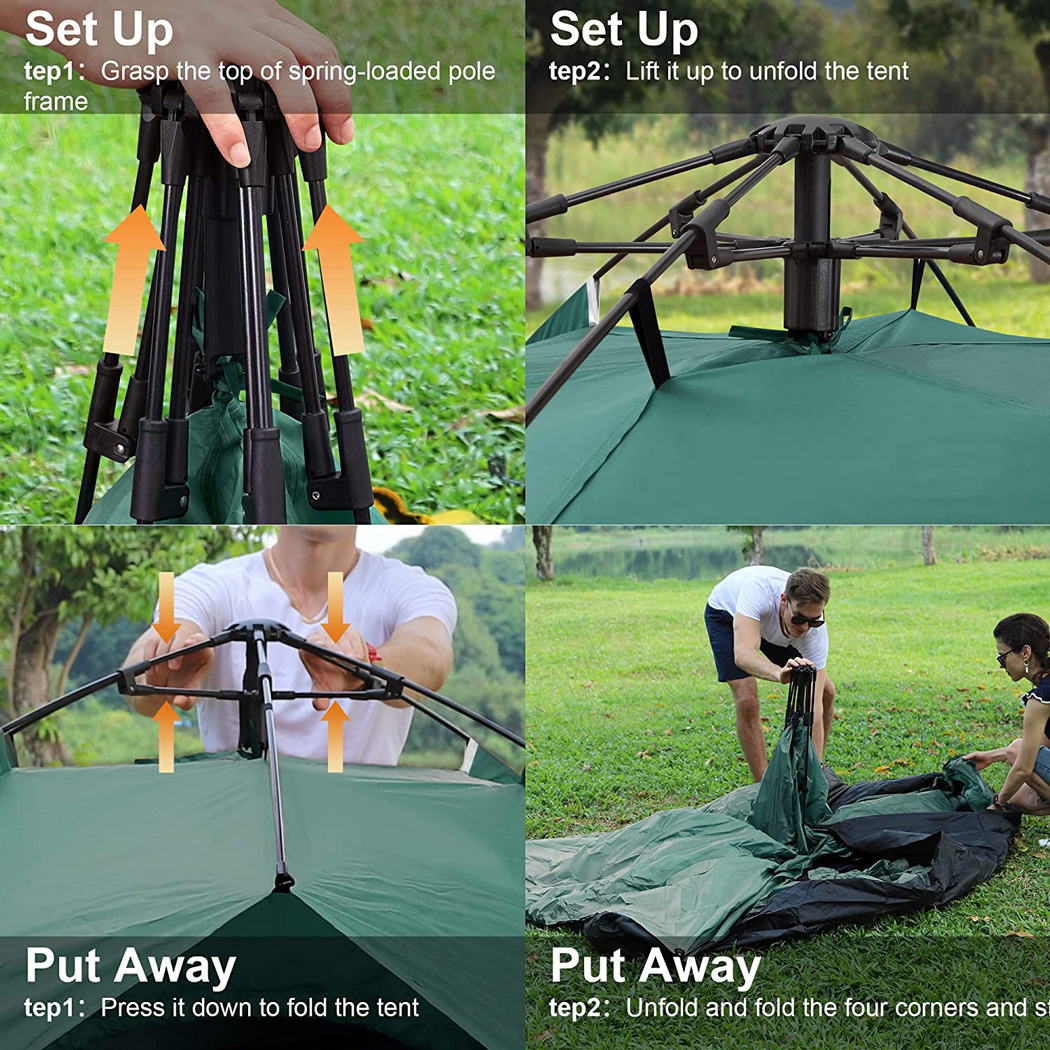 Dailiwei Camping Tents 4people Family Backpacking Tent Double Layer Outdoor Instant Set Up Pop Up Tent