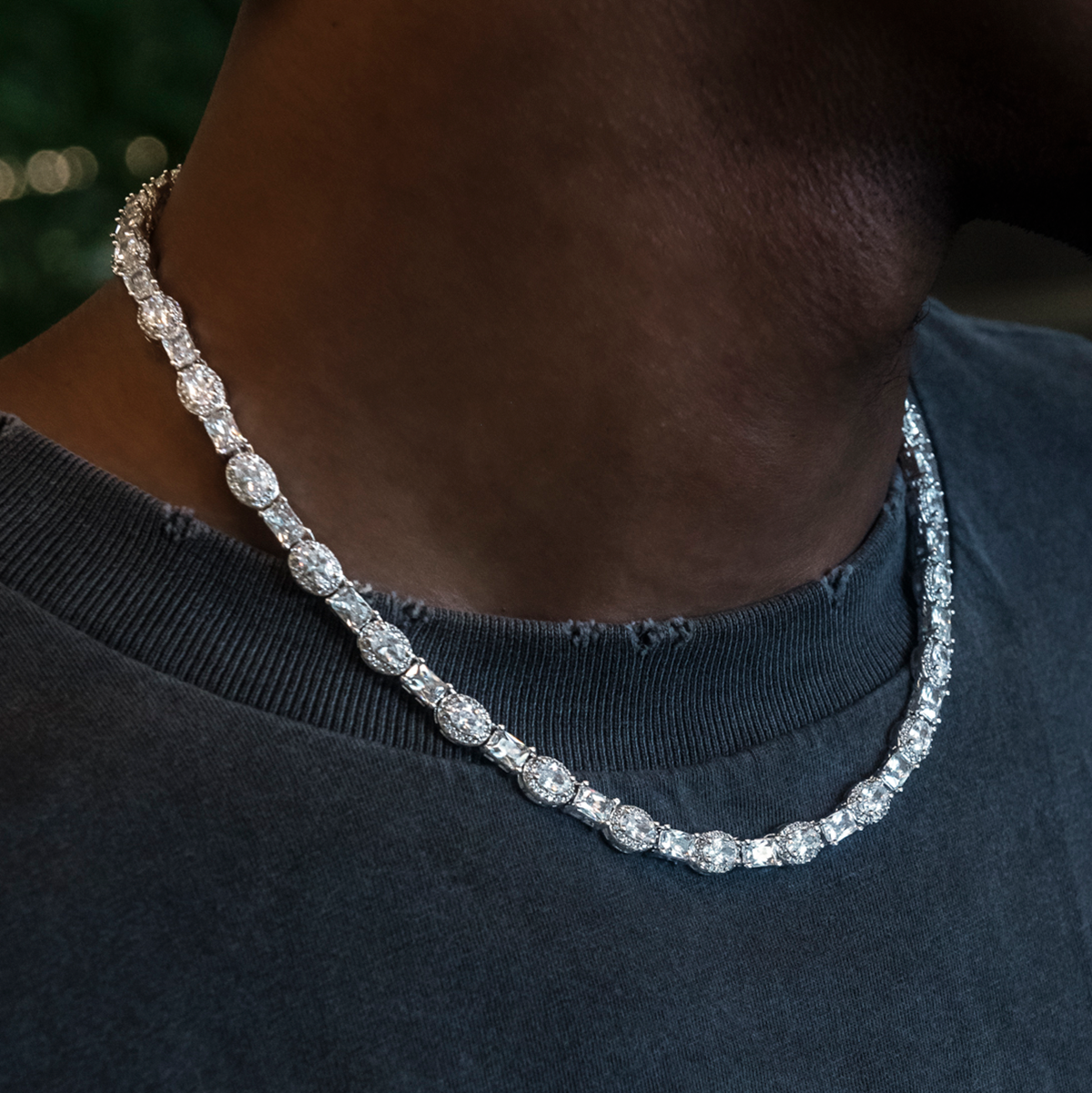 Oval Emerald Cut Tennis Chain