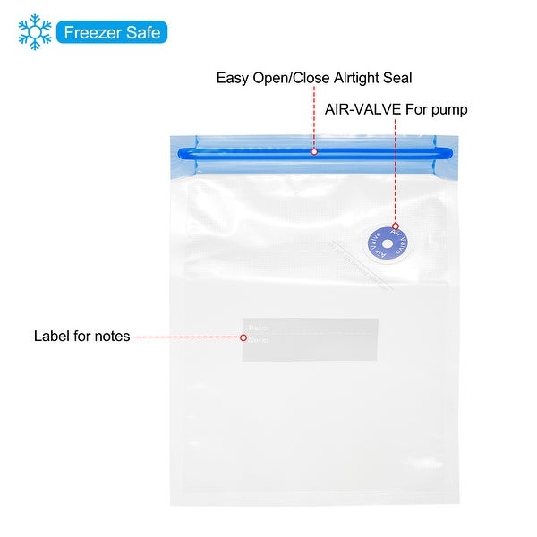 10pcs Sous Vide Bags Reusable Vacuum Food Sealer Bag 22cm x 16cm，34cm x 30cm - White