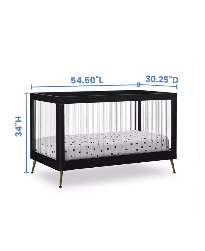 Delta Children Sloane 4-In-1 Acrylic Convertible Crib - Includes Conversion Rails