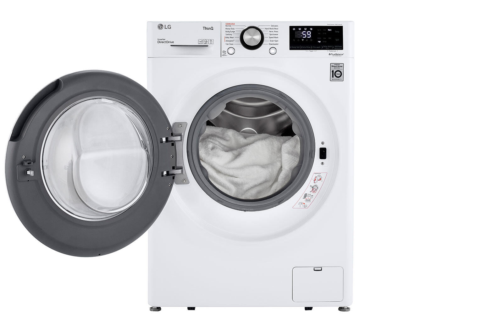 Lg WM1455HWA 2.4 Cu.Ft. Smart Wi-Fi Enabled Compact Front Load Washer With Built-In Intelligence