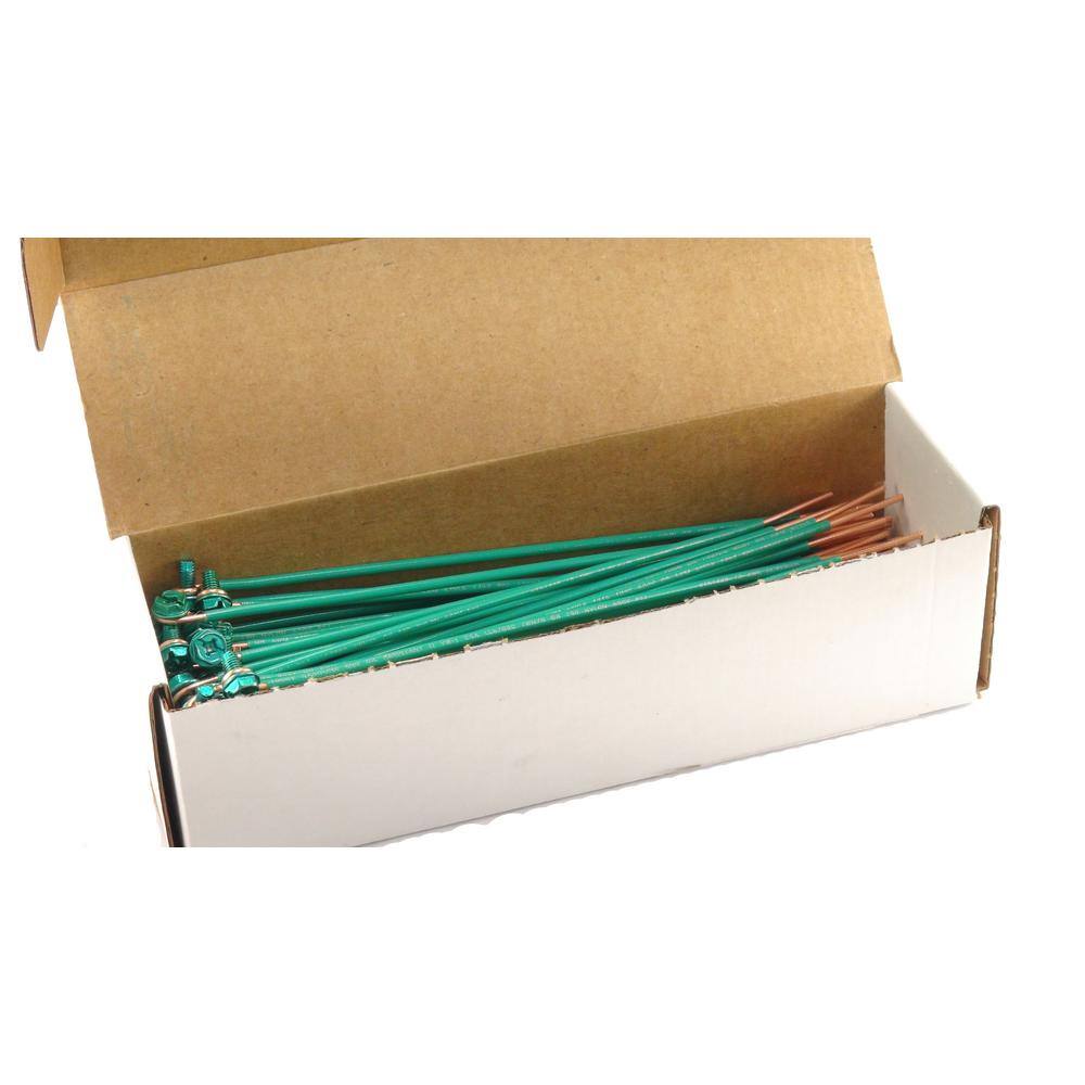 IDEAL 12 AWG Solid Grounding Pigtail with Screw Green (50-Pack) 30-3392R