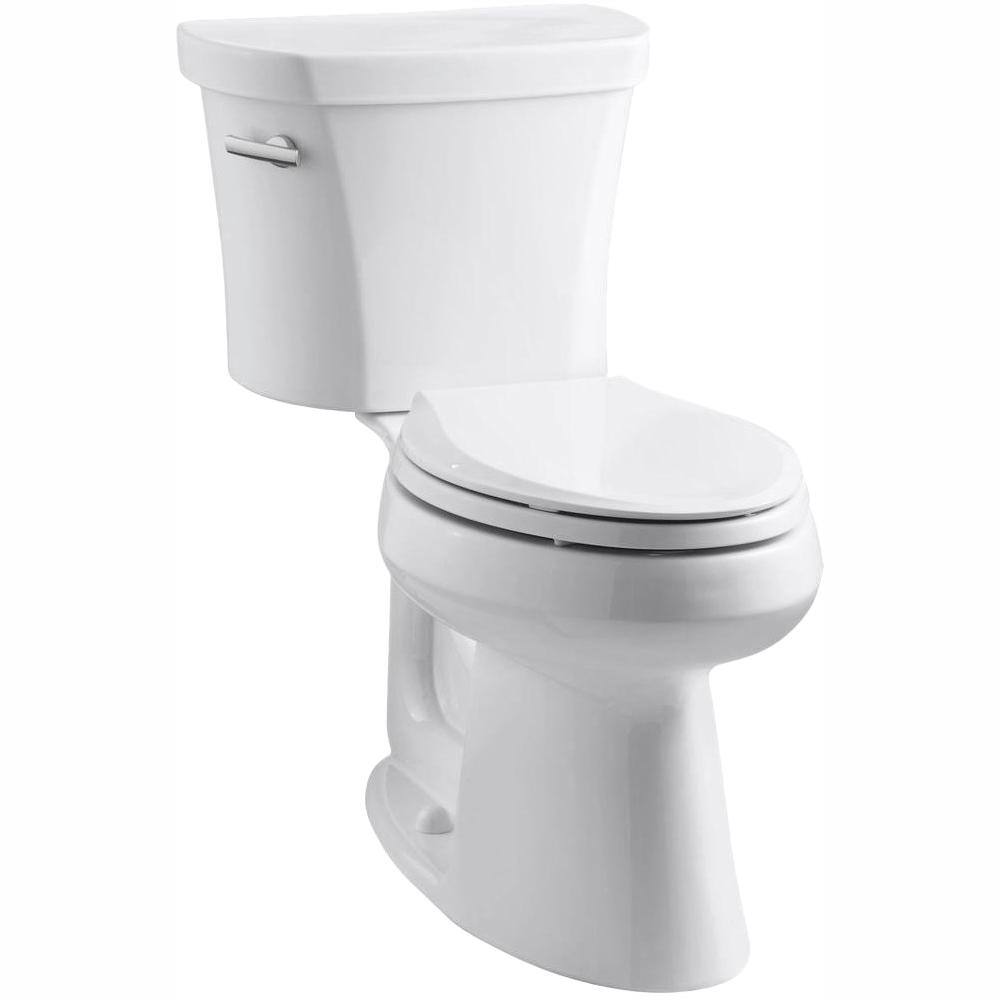 KOHLER Highline 14 in. Rough-In 2-Piece 1.28 GPF Single Flush Elongated Toilet in White Seat Not Included K-3949-0