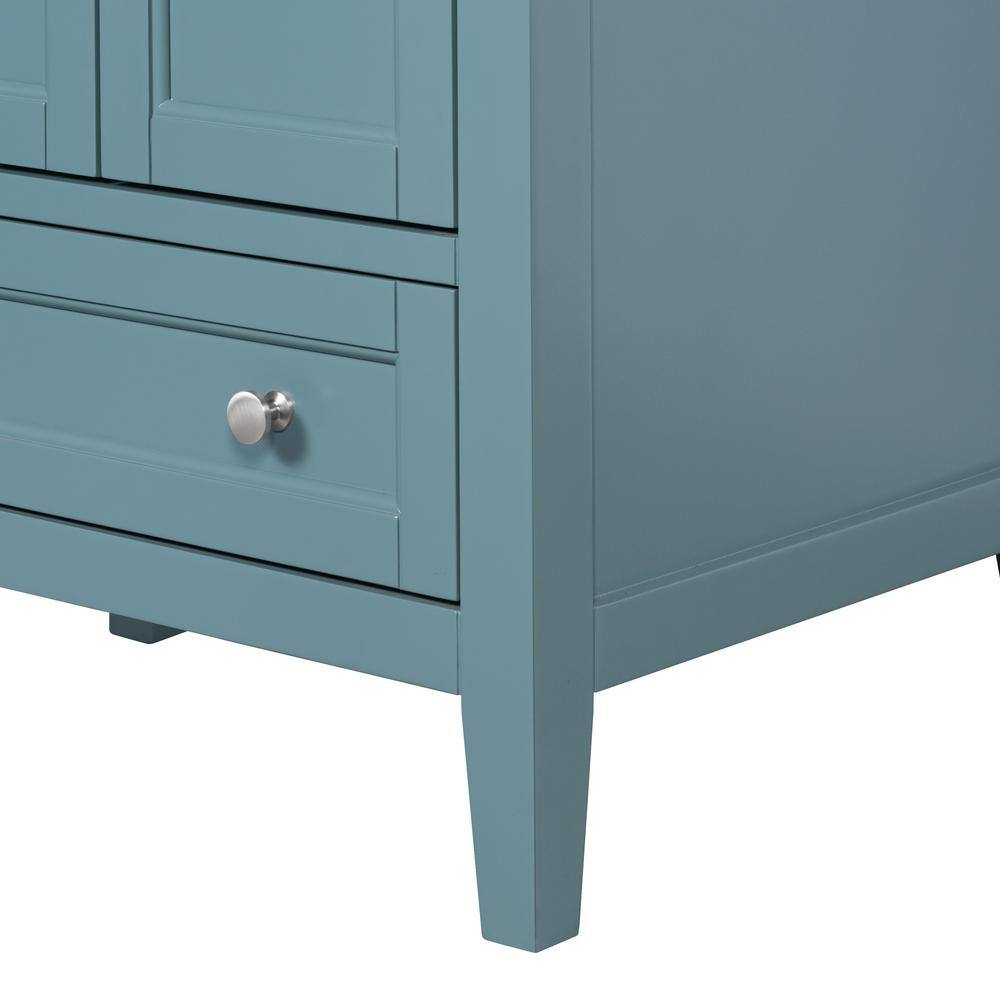 Home Decorators Collection Beverly 61 in. W x 22. D x 35. H Double Sink Vanity in Aegean Teal with Engineered Solid Surface Vanity Top 20303-VS61EC-AT