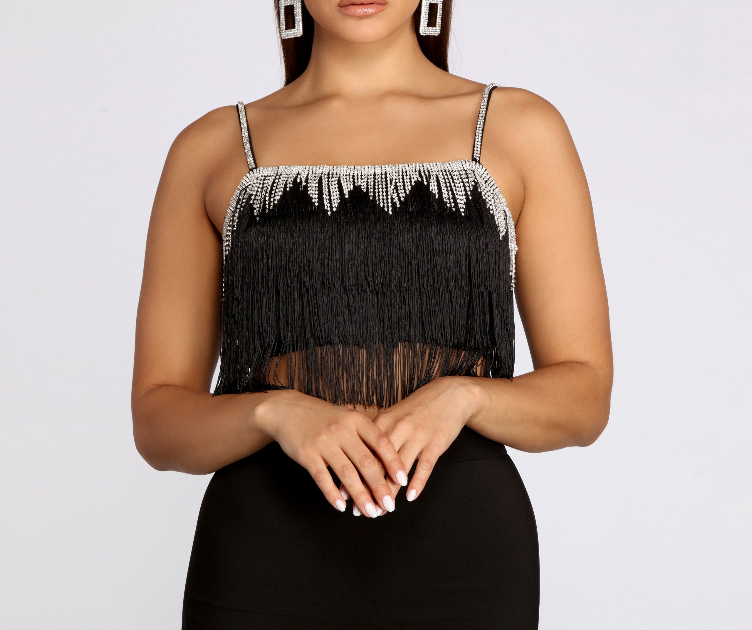 Dazzle Me Fringe Crop Top