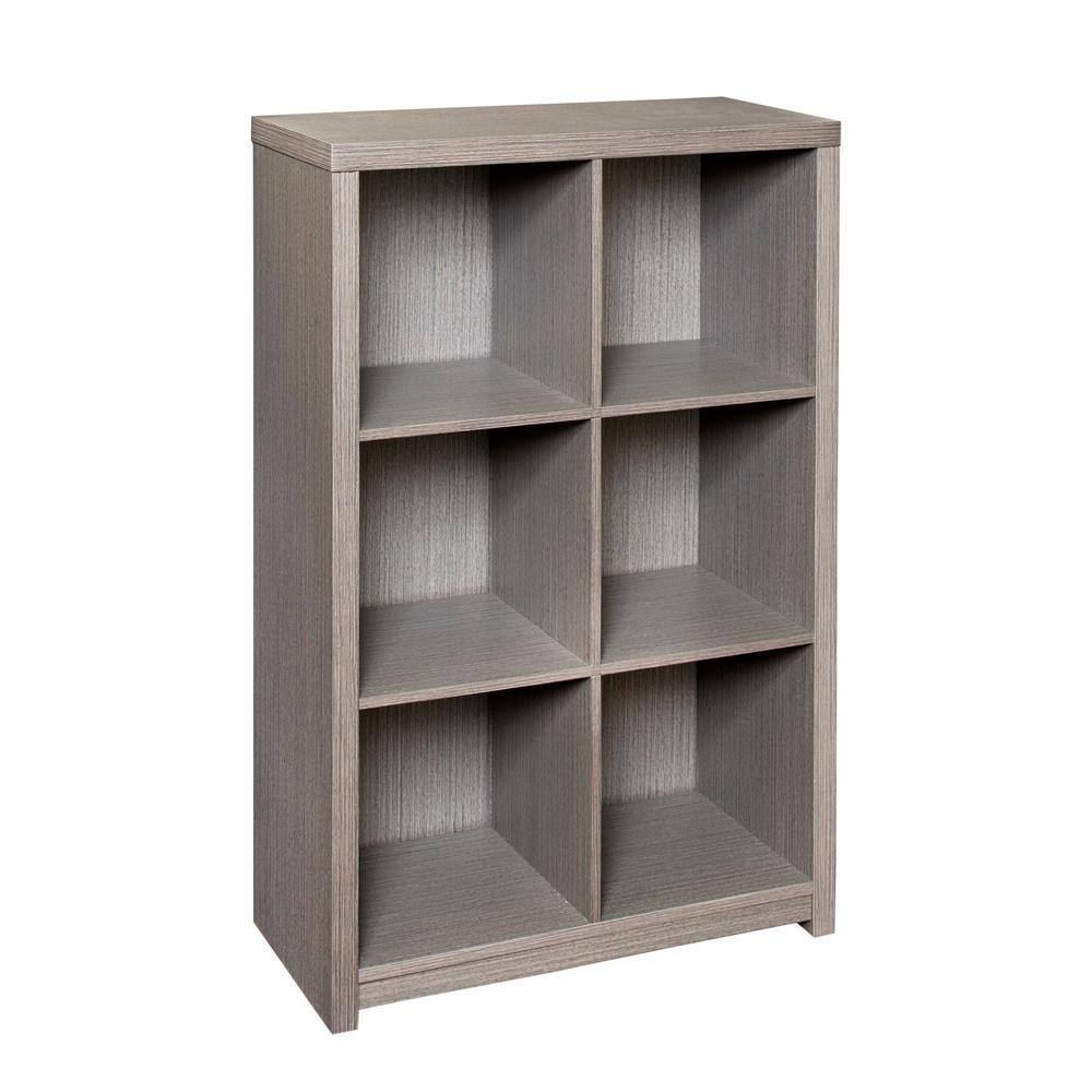 Honey-Can-Do 39 in. H x 25.6 in. W x 11.6 in. D Gray MDF Laminate 6-Cube Organizer SHF-09373