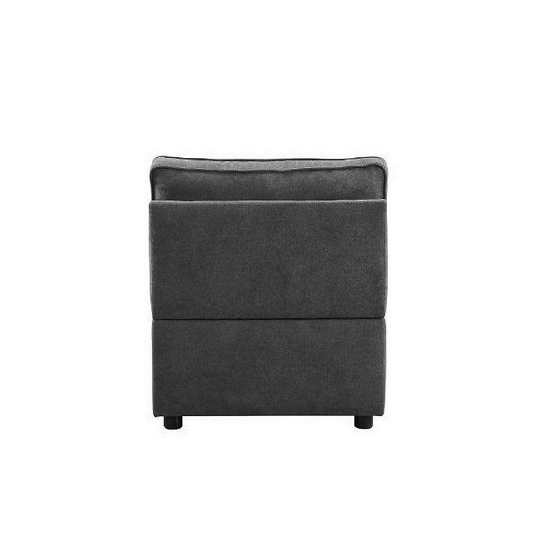 Armless Chair with Pocket Coil Seating and Pillow Back， Gray