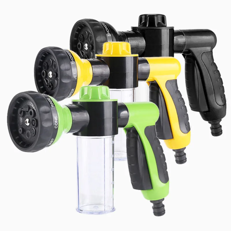 8 In 1 Garden Sprayer Nozzle Foam Car Wash Spray High Pressure Watering Hoses Metal Water Gun Fireman Nozzle Hose Soap