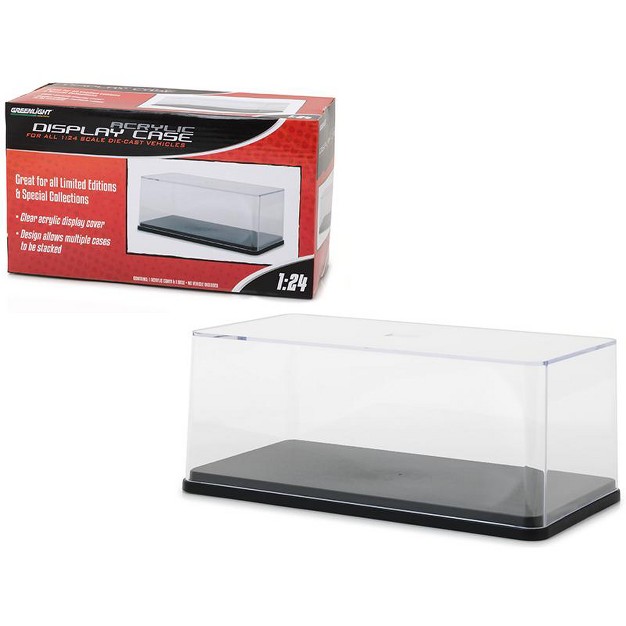 Collectible Display Show Case With Black Plastic Base For 1 24 Scale Models By Greenlight