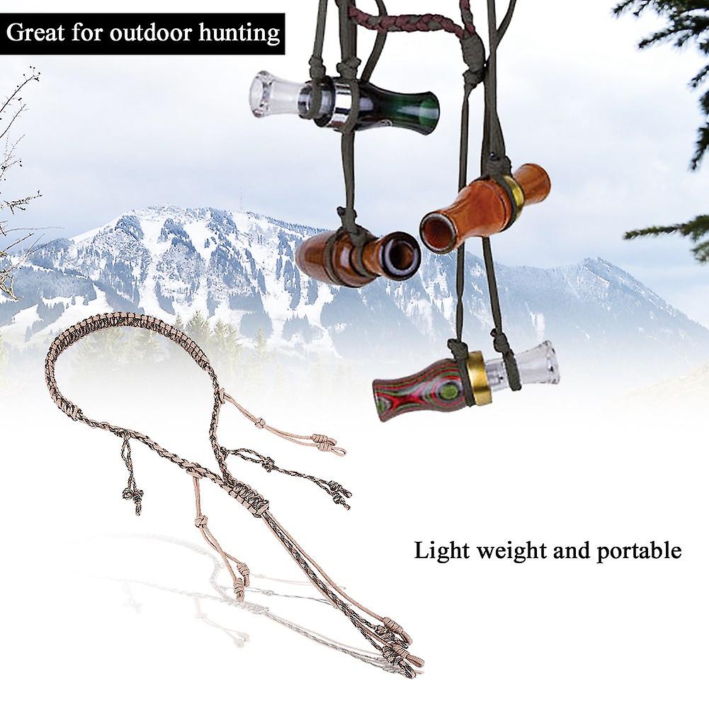 Portable Nylon Duck Goose Call Lanyard Braid Paracord For Outdoor Hunting(khaki +cp Camouflage)