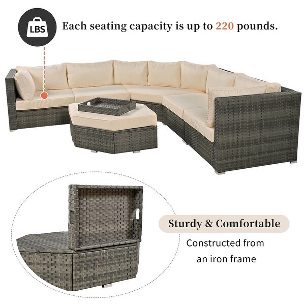 6Piece Rattan Patio Conversation Set